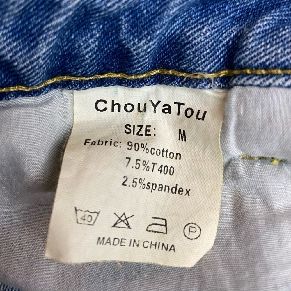 ChouYatou Basic Five-Pocket Rugged Wear Denim Pencil Skirt with Slit - Picture 5 of 7